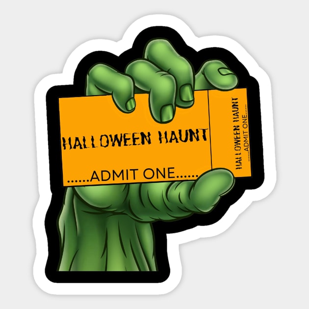 Vintage Halloween Haunt Monster Ticket Sticker by ForbiddenDisco